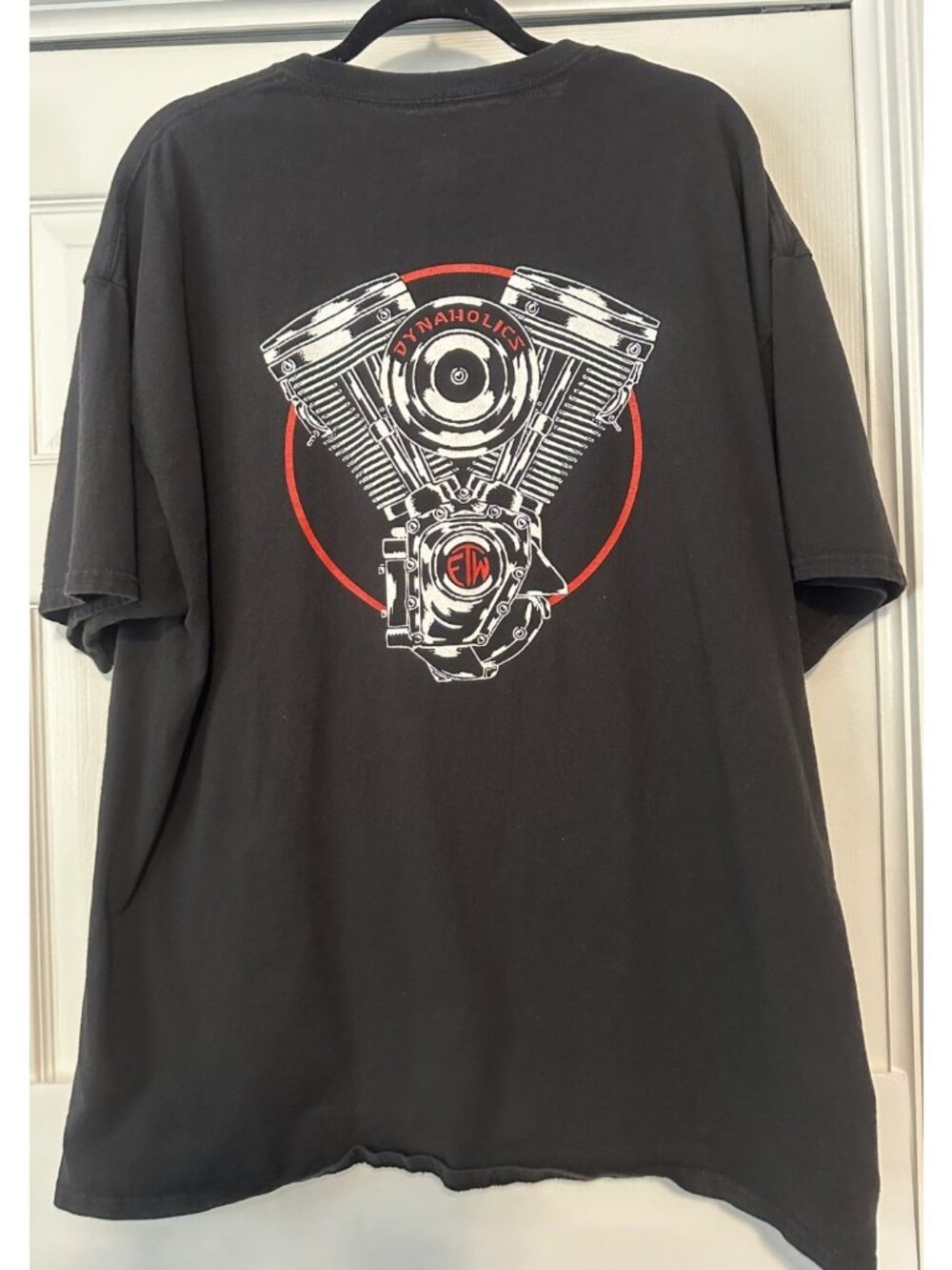 2XL Dynaholics twin engine motorcycle T shirt Harley Dyna Dynaholic MC tee shirt